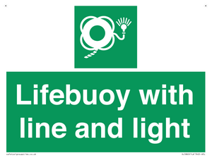 Lifebuoy with line and light